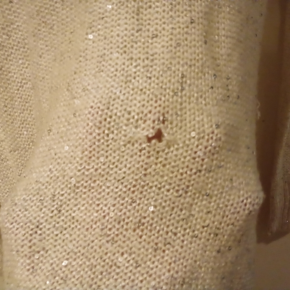 DONATING 6/30/22 Sioni xs  creme sequin and metallic cardigan - Picture 5 of 7